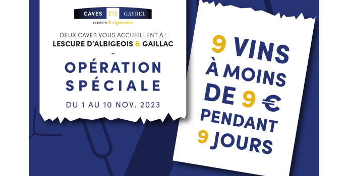 9 vins à moins de 9 euros pendant 9 jours !